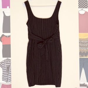 Pinstripe black business dress